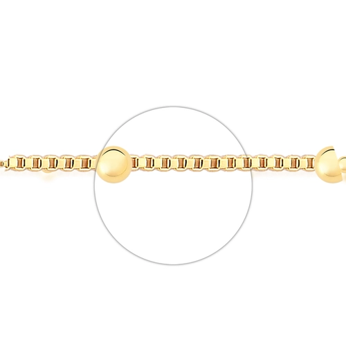Corrente For me veneziana em prata 925 dourada intercalada com bolinhas polidas