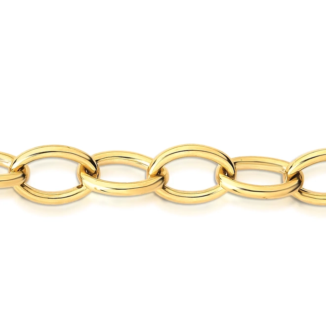Pulseira For me elos ovais grandes polidos em prata 925 dourada 2