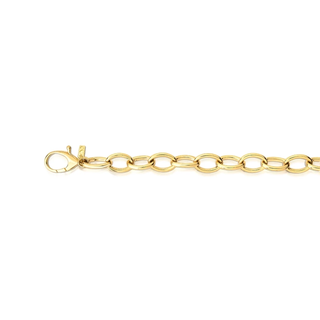 Pulseira For me elos ovais grandes polidos em prata 925 dourada 4