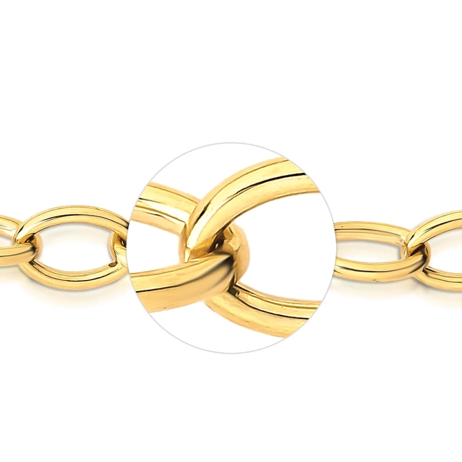 Pulseira For me elos ovais grandes polidos em prata 925 dourada 3