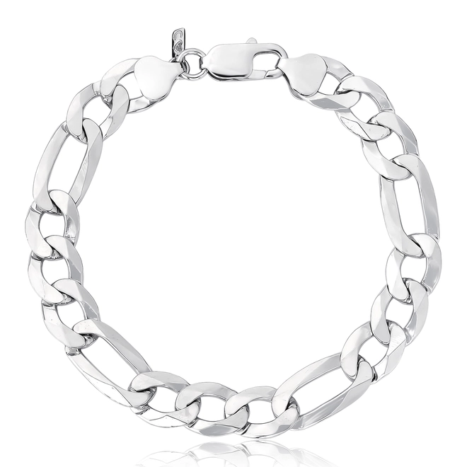 Pulseira For me elo Groumet 3X1 prata 925 rodinada polida 22CM 1