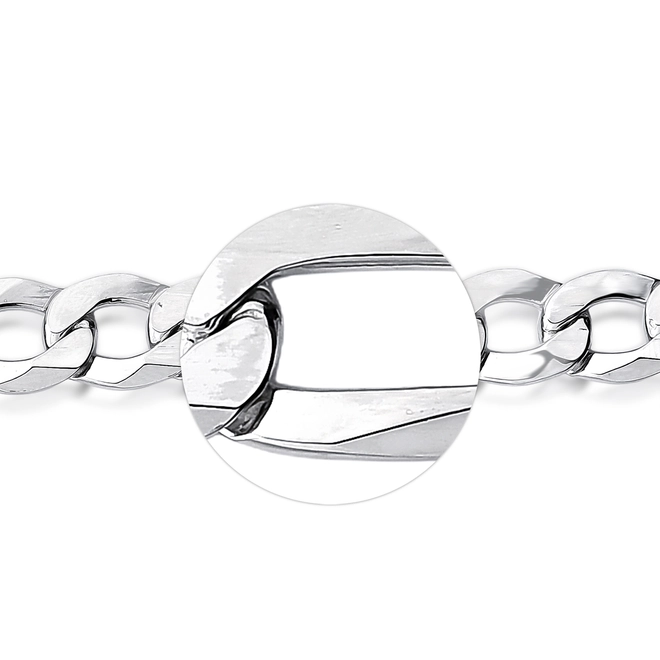 Pulseira For me elo Groumet 3X1 prata 925 rodinada polida 22CM 3