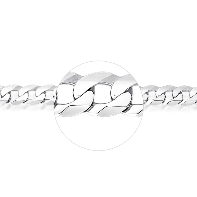 Pulseira For me elo Groumet prata 925 rodinada com placa para gravação 3