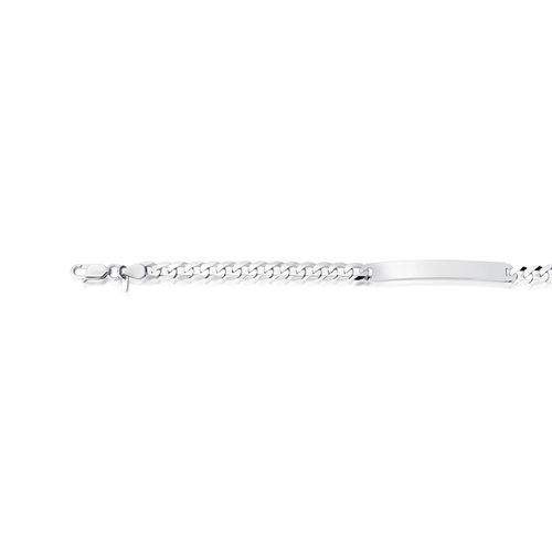 Pulseira For me elo Groumet prata 925 rodinada com placa para gravação