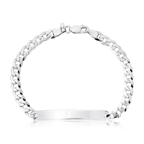 Pulseira For me elo Groumet prata 925 rodinada com placa para gravação