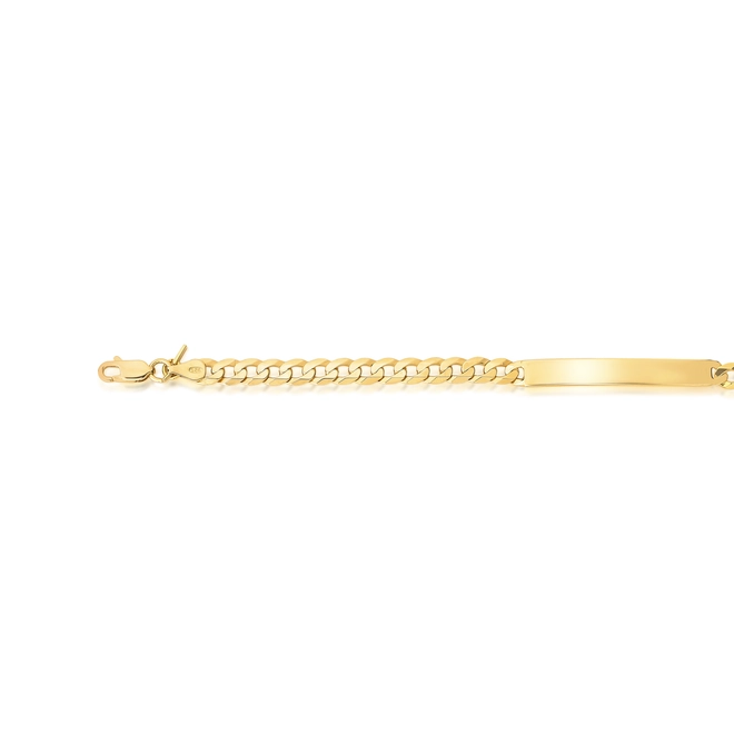 Pulseira For me elo Groumet prata 925 dourada com placa para gravação 20CM 4