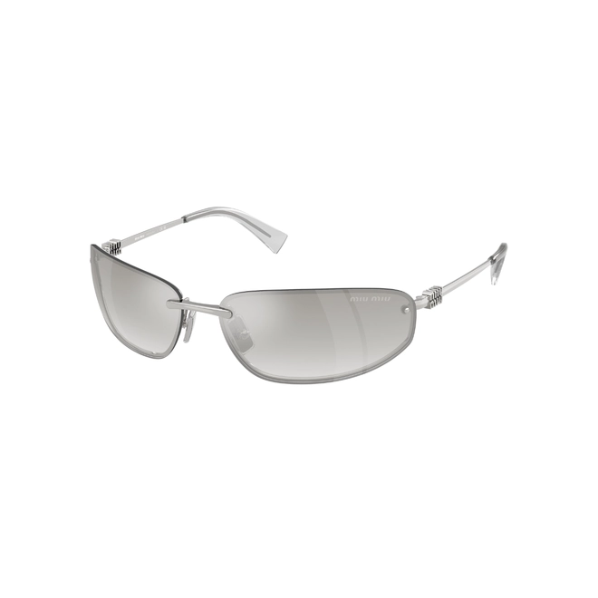 Óculos de Sol Miu Miu 0MU A50S 1BC8H168 Metal Prata com lentes na cor Cinza Degradê 1