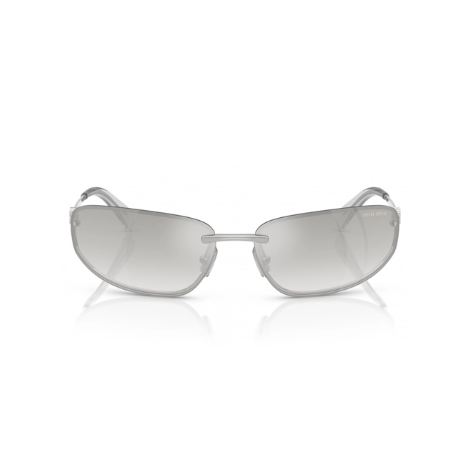 Óculos de Sol Miu Miu 0MU A50S 1BC8H168 Metal Prata com lentes na cor Cinza Degradê 2