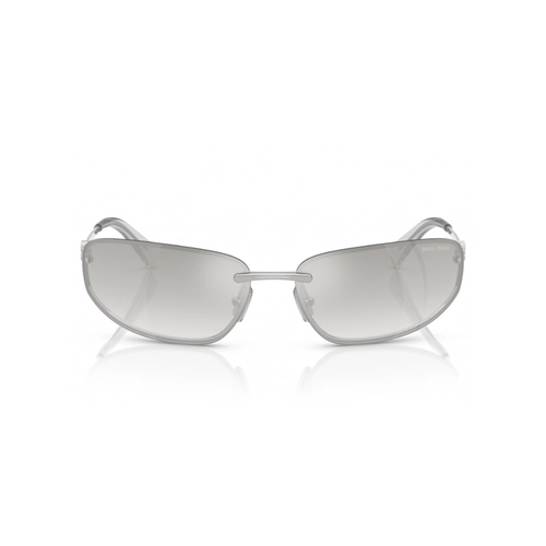 Óculos de Sol Miu Miu 0MU A50S 1BC8H168 Metal Prata com lentes na cor Cinza Degradê