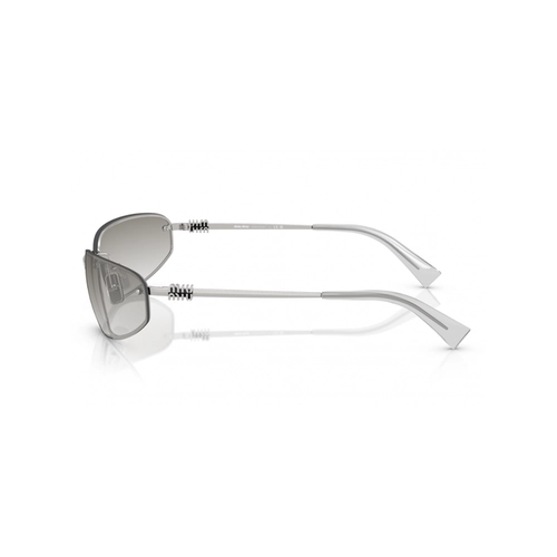 Óculos de Sol Miu Miu 0MU A50S 1BC8H168 Metal Prata com lentes na cor Cinza Degradê