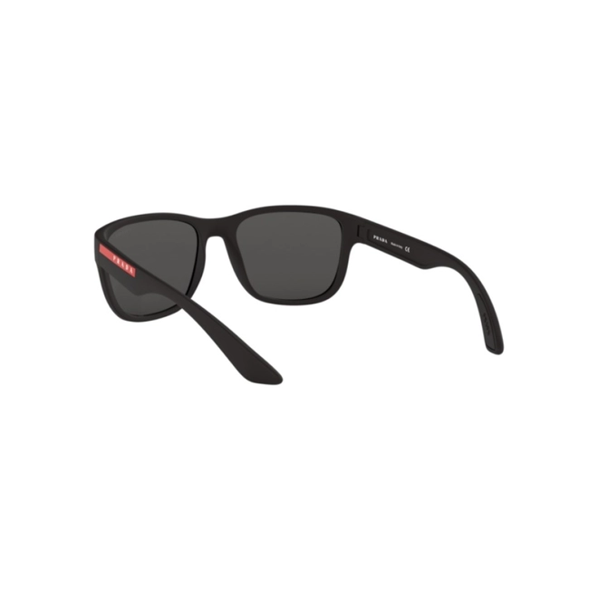 Óculos de Sol Prada Linea Rossa 0PS 01US DG05S059 Nylon Emborrachado Preto com lentes na cor Cinza 4