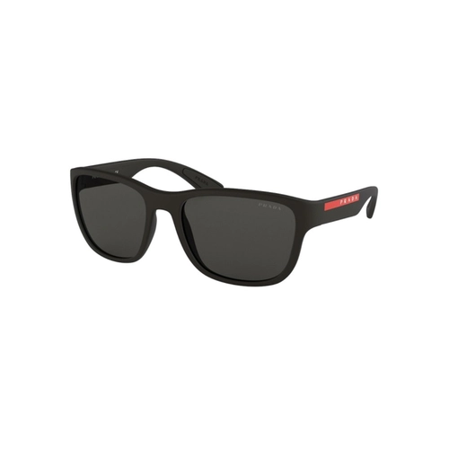 Óculos de Sol Prada Linea Rossa 0PS 01US DG05S059 Nylon Emborrachado Preto com lentes na cor Cinza