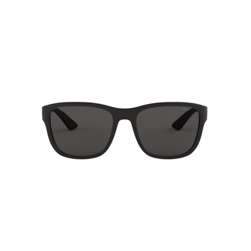 Óculos de Sol Prada Linea Rossa 0PS 01US DG05S059 Nylon Emborrachado Preto com lentes na cor Cinza