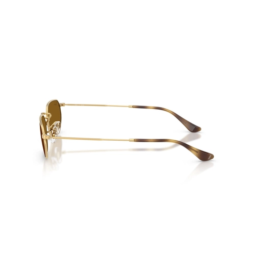 Óculos de Sol Ray-Ban 0RB3947 001/3357 Metal Dourado com lentes na cor Marrom