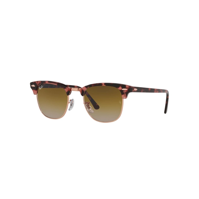 Óculos de Sol Ray-Ban Clubmaster 0RB3016 13375149 Acetato Marrom Mesclado com lentes na cor Marrom Degradê 1