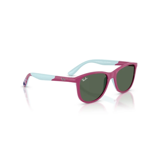 Óculos de Sol Ray-Ban Junior Disney Lilo & Stitch Infantil 0RJ9077S 71927149 Acetato Rosa e Azul com lentes na cor Verde Escuro 3