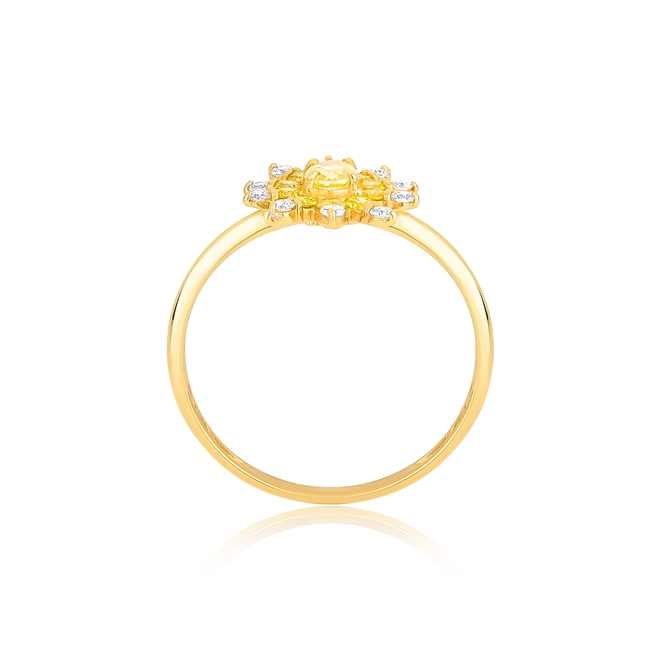 Anel Selection sol ouro 18k com Diamantes Fancy Yellow e incolores 3