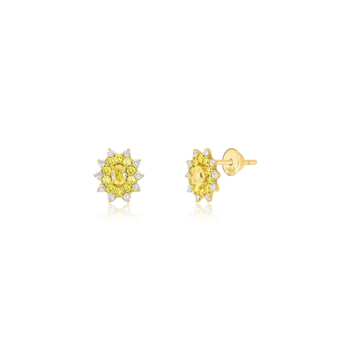 Brinco Selection Stud em ouro 18k Girassol com Diamantes Fancy Yellow