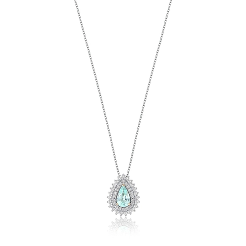 Gargantilha Selection pingente gota Turmalina Paraiba ouro branco 18k com Diamantes
