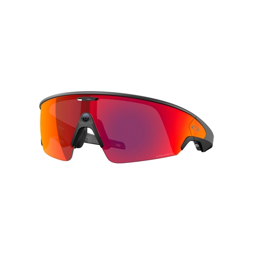 Óculos de Sol Oakley Meta Vanguard 0OW8001 80010152 Acetato Preto Fosco com lentes na cor Laranja Prizm