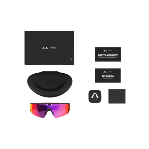Óculos de Sol Oakley Meta Vanguard 0OW8001 80010152 Acetato Preto Fosco com lentes na cor Laranja Prizm