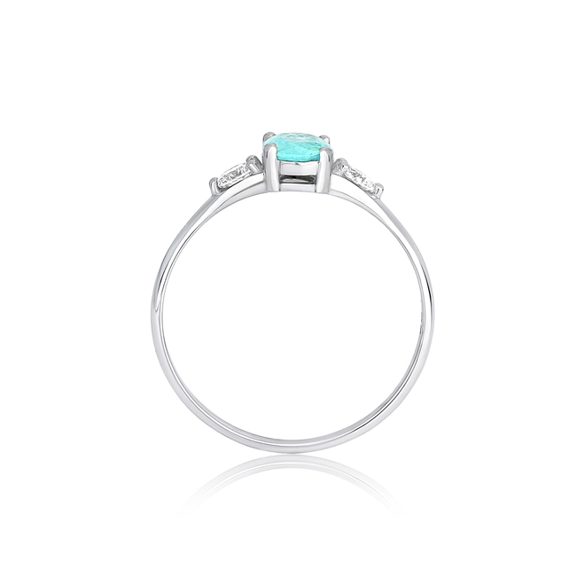 Anel Selection oval de Turmalina Paraíba ouro branco 18k com 20,8pts de Diamantes 3