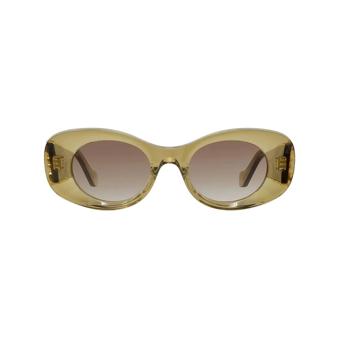 Óculos de Sol Loewe LW40175U_4996F Acetato Marrom Oliva Transparente com lentes na cor Marrom Degradê 2