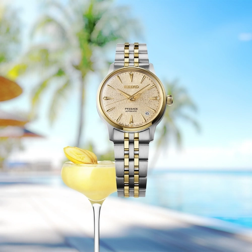 Relógio Seiko Presage Cocktail Time Frozen Banana Daiquiri - SRPL64J1 C1SK Dourado