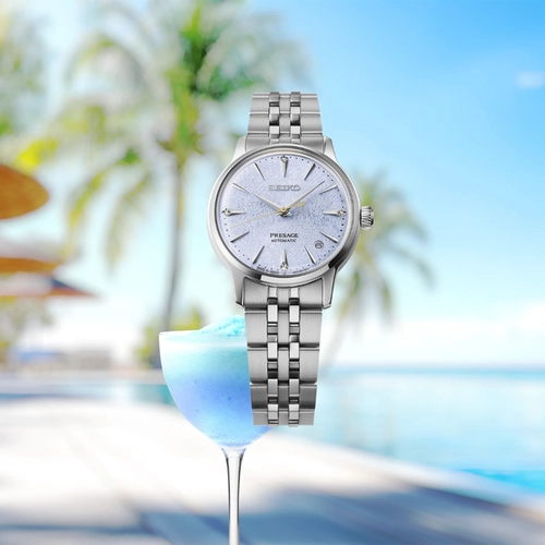 Relógio Seiko Presage Cocktail Time Frozen Sky Diving - SRPL61J1 A1SX Azul
