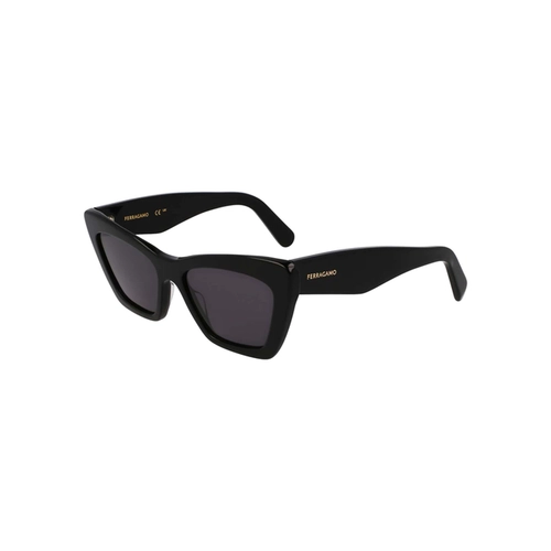Óculos de Sol Salvatore Ferragamo SF929SN 001 55 Acetato Preto com lentes na cor Cinza