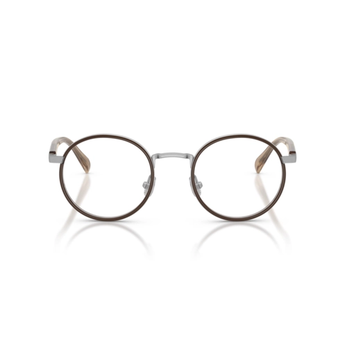 Óculos de Grau Brunello Cucinelli 0BC1014T 5028 48 Titânio Prata e Marrom