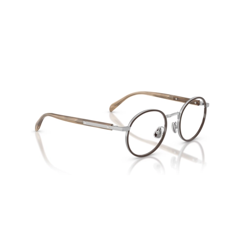 Óculos de Grau Brunello Cucinelli 0BC1014T 5028 48 Titânio Prata e Marrom