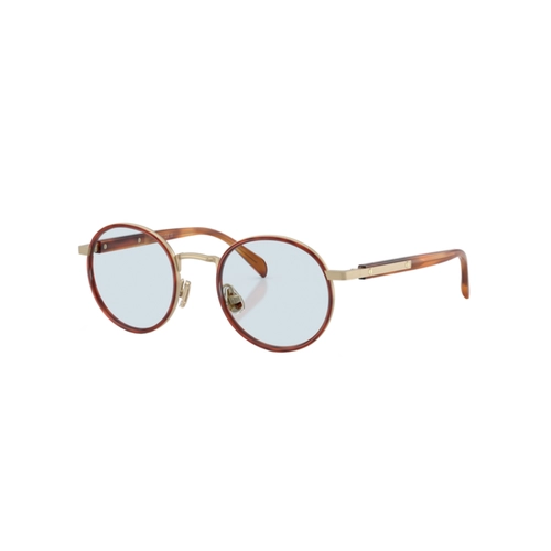 Óculos de Sol Brunello Cucinelli 0BC1014T 5040 48 Titânio Dourado e Marrom Mesclado com lentes na cor Azul