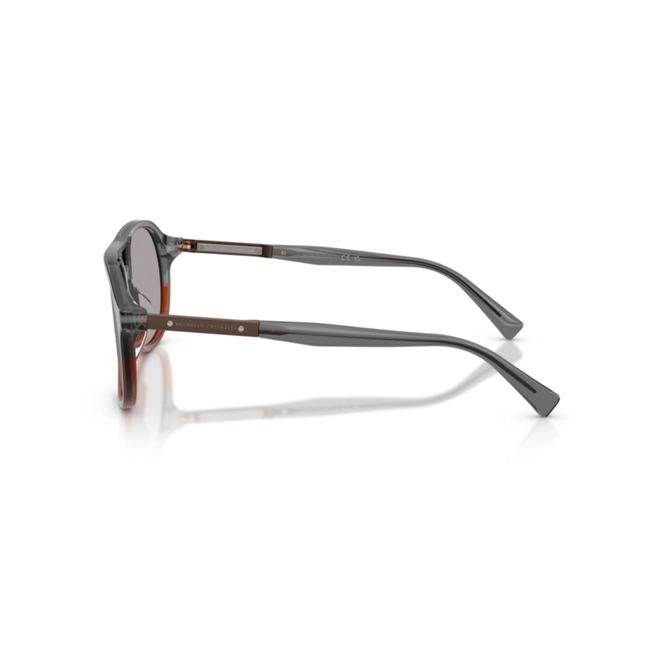 Óculos de Sol Brunello Cucinelli 0BC4025S 1059R556 Acetato Cinza e Marrom Transparente com lentes na cor Cinza Polarizado 4
