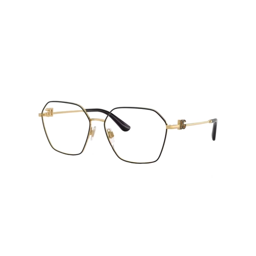 Óculos de Grau Dolce & Gabbana 0DG1366 1334 56 Metal Dourado e Preto