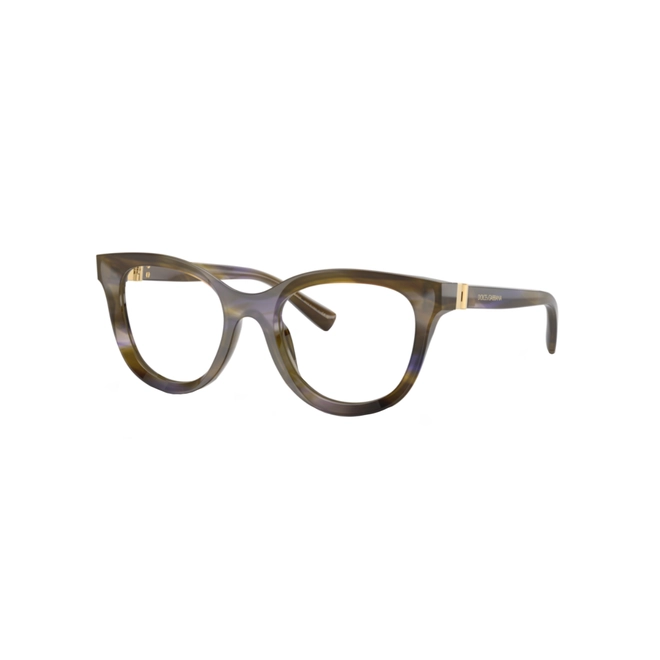 Óculos de Grau Dolce & Gabbana 0DG3437 3447 53 Acetato Verde Oliva Listrado 1