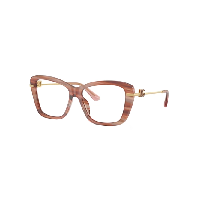 Óculos de Grau Dolce & Gabbana 0DG3439 3473 55 Acetato Vermelho Listrado 1