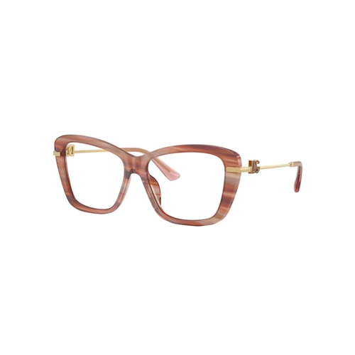 Óculos de Grau Dolce & Gabbana 0DG3439 3473 55 Acetato Vermelho Listrado