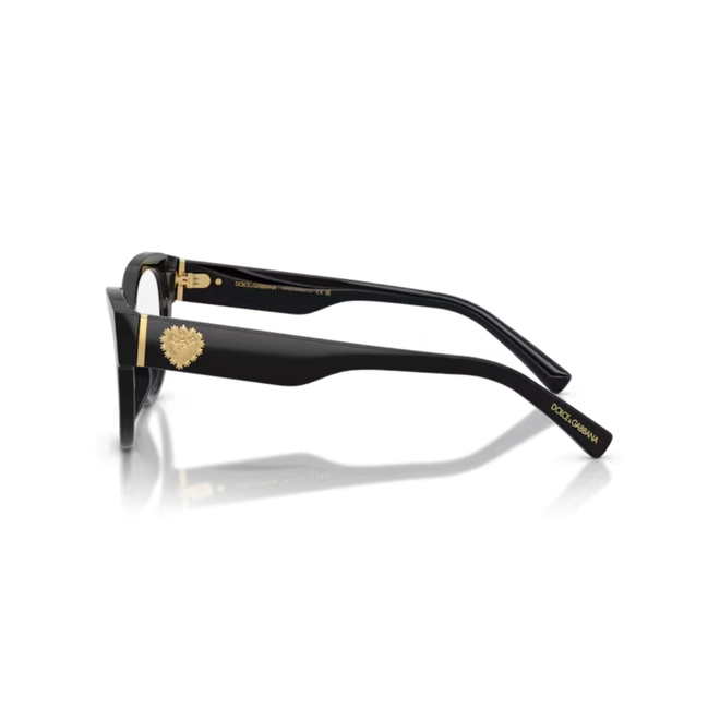 Óculos de Grau Dolce & Gabbana Devotion 0DG3440 501 54 Acetato Preto 3