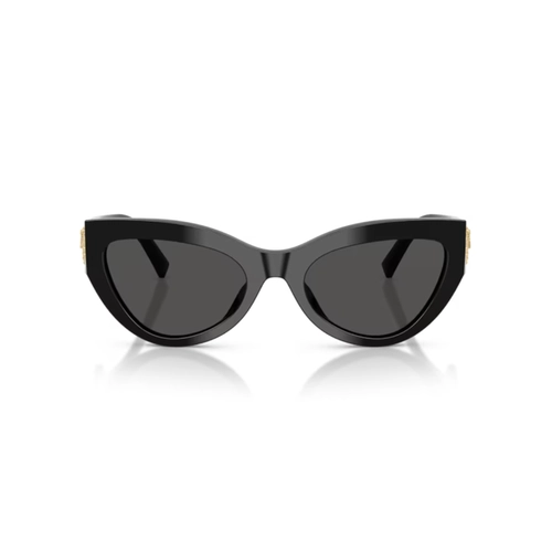 Óculos de Sol Dolce & Gabbana Devotion 0DG4536 501/8755 Acetato Preto com lentes na cor Cinza Escuro