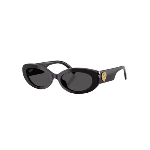Óculos de Sol Dolce & Gabbana Devotion 0DG4537 501/8753 Acetato Preto com lentes na cor Cinza Escuro