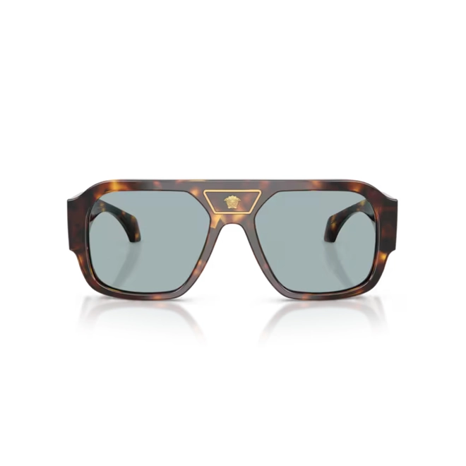 Óculos de Sol Versace 0VE4508U 55378056 Acetato Marrom Mesclado com lentes na cor Azul 2