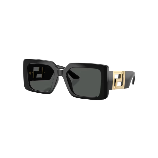 Óculos de Sol Versace 0VE4505U GB1/8755 Acetato Preto com lentes na cor Cinza 1