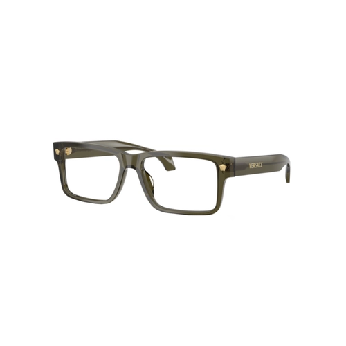 Óculos de Grau Versace 0VE3391U 5542 56 Acetato Verde Escuro Transparente