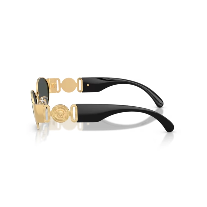 Óculos de Sol Versace 0VE2299 10028756 Metal Dourado e Preto com lentes na cor Cinza 3