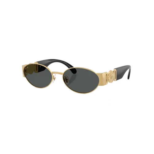 Óculos de Sol Versace 0VE2299 10028756 Metal Dourado e Preto com lentes na cor Cinza