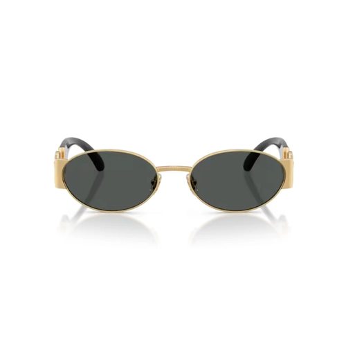 Óculos de Sol Versace 0VE2299 10028756 Metal Dourado e Preto com lentes na cor Cinza
