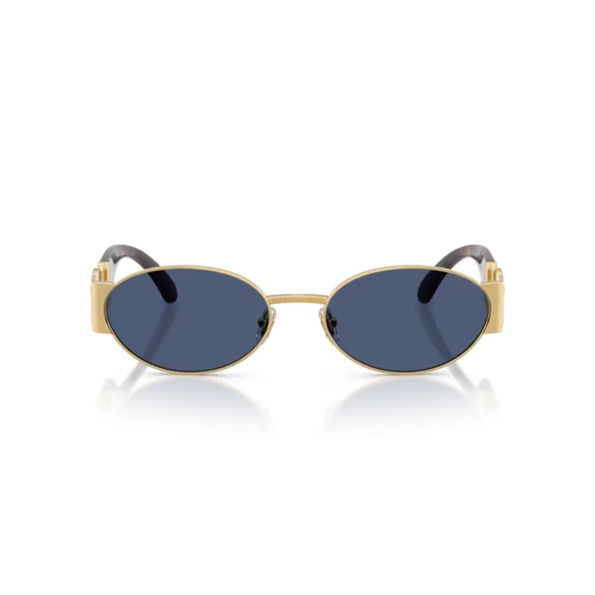Óculos de Sol Versace 0VE2299 10028056 Metal Dourado e Marrom Mesclado com lentes na cor Azul 2