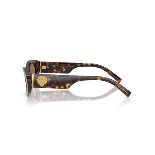 Óculos de Sol Dolce & Gabbana Devotion 0DG4537 502/7353 Marrom Mesclado com lentes na cor Marrom Escuro