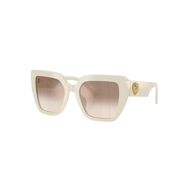 Óculos de Sol Dolce & Gabbana Devotion 0DG4538 33129454 Acetato Creme com lentes na cor Marrom Espelhado 1